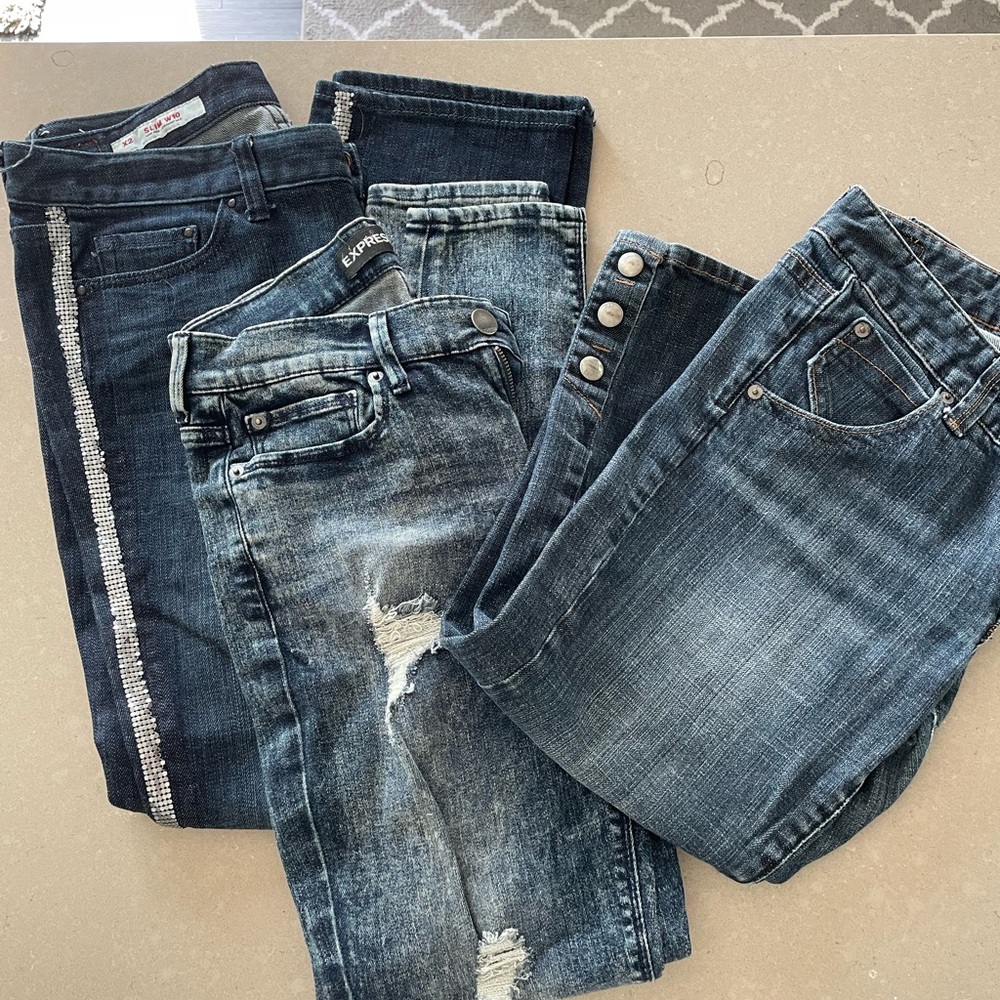 Three pairs express jeans size 10 EUC